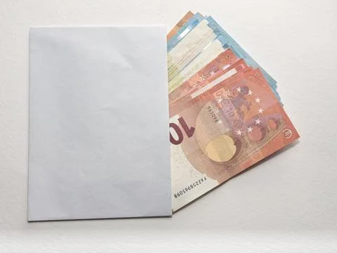 Close -ups of euro banknotes of the different size and shape with outstandi.. Fotos de archivo