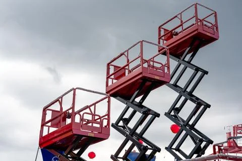 Close-ups of some large construction machinery and equipment Stock-Fotos