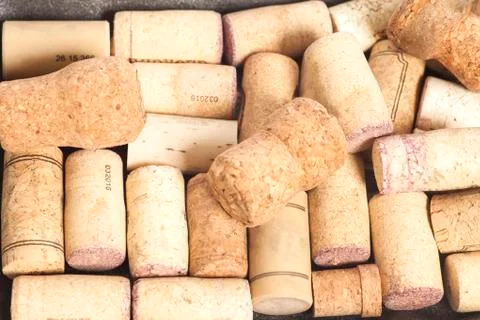 Close-ups of wine corks background Stock Photos
