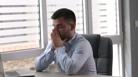 Close up upset employee getting bad results of project in office. Frustrated Stock Footage 194119471