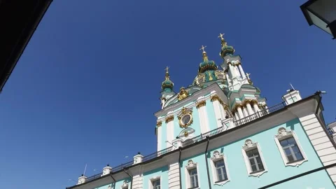 Close upward cathedral view with passing lamps Stock Footage 331889865