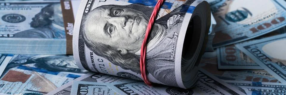 Close-Up of U.S. 100 Note Featuring Benjamin Franklin Stock Photos