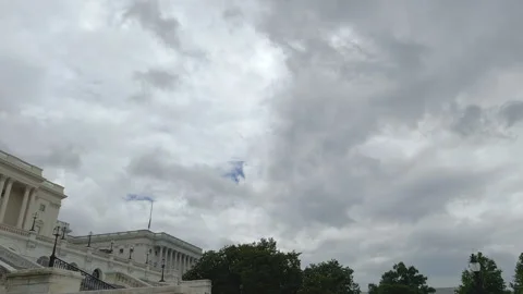 Close-Up of the U.S. Capitol Dome and Portico Stock Footage 320771506