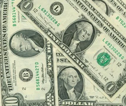 Close-up of us dollar background Stock Photos