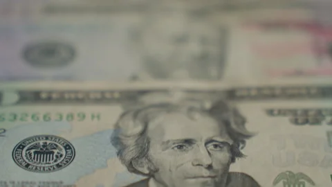 Close Up of US Dollar Bills Stock Footage 333109290
