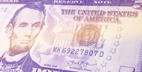 Close up of U.S. Dollar Currency Stockfoto's