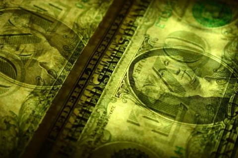 Close up of the US dollar in transparency Stock Photos