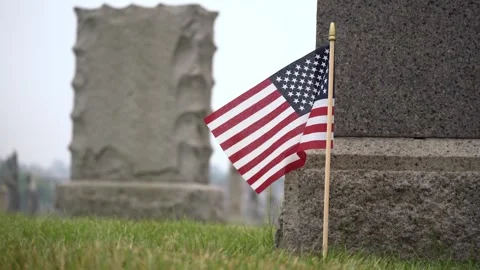Close up us flag cemetery Stock Footage 249483341