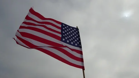 Close Up of US Flag Video stock 120834975