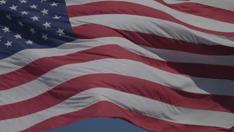 Close-up US flag waving in wind Vídeos de archivo 336671851