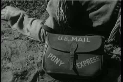 Close-up of U.S. mail bag attached to arm of dead man Video stock 14520689