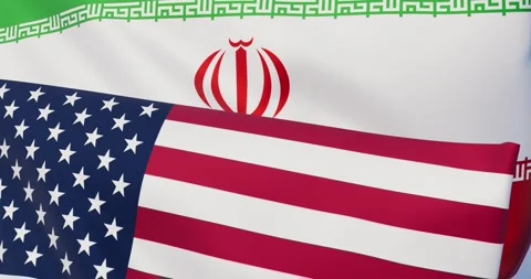 Close-up of USA and Iran flag 库存影片 331450110