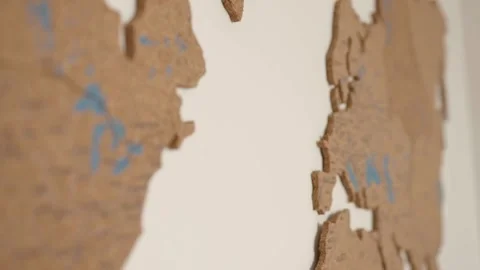 Close-up of USA Cork Board Map - 4K Video Stock Footage 340473308