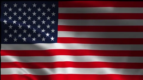 Close-up of the USA flag fluttering in the wind. National flag of America Stock Footage 281079577