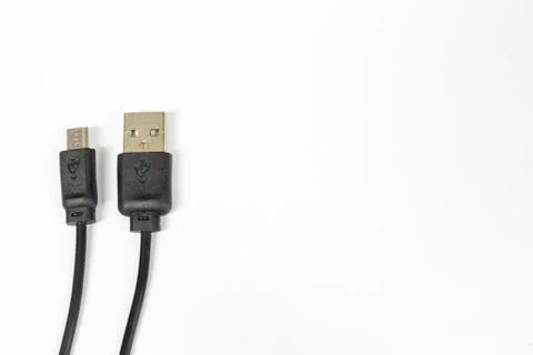 Close Up of USB cable isolated on white background is transfer data Stock Photos