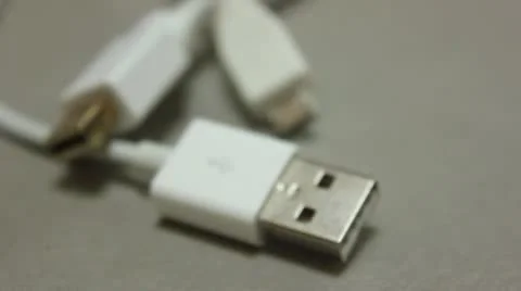 Close up of USB cables Stock Footage 11499255