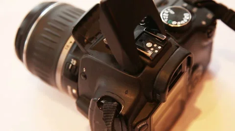 Close up of used photo camera Stock Footage 34253833