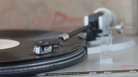 Close-up of a USSR record player Stock Footage 88403916
