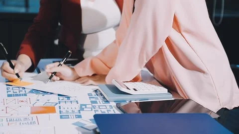 Close up ux developer and ui designer brainstorming about mobile app interf.. Stock Footage 293923395