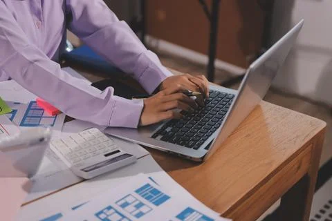 Close up ux developer and ui designer brainstorming about mobile app interf.. 스톡 사진