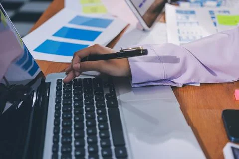 Close up ux developer and ui designer brainstorming about mobile app interf.. 写真素材