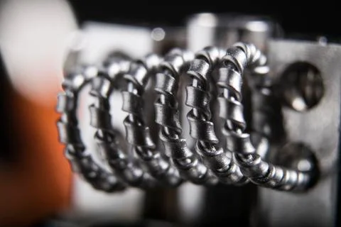 Close up vape coil for e cig Stock Photos