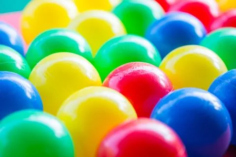 Close-up of various colored balls with blurred background Stock Photos