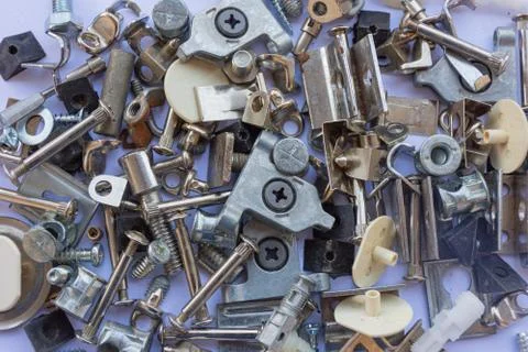 Close up of various hardware items Stock Photos