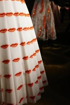 Close-up of various styles of clothing designed in avant-garde fashion Stock Photos