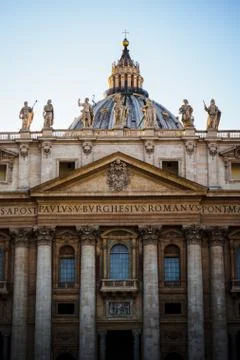 Close up on the Vatican facade in Rome Stock Photos