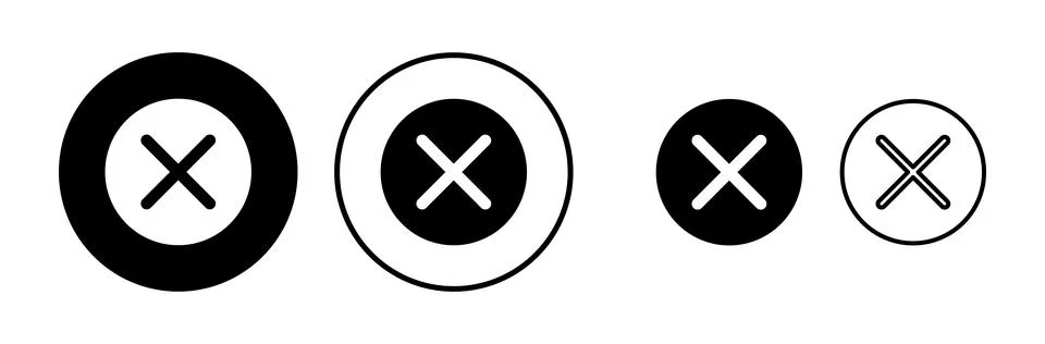 Close vector icon. Delete icon. remove, cancel, exit symbol. Stock Illustration