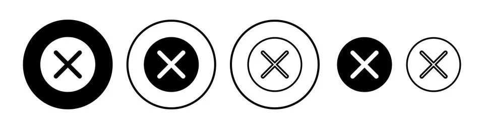 Close vector icon. Delete icon. remove, cancel, exit symbol. Stock Illustration