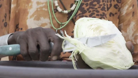 Close up  of vegetable being chopped up. Stock Footage 319300593