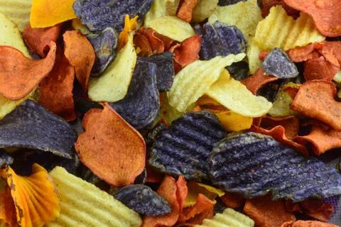 Close up of vegetable chips Foto stock