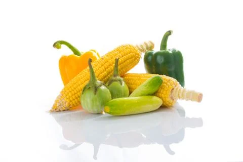 Close up Vegetable on white Stock Photos