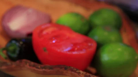 Close up - Veggies - Tomato Stock Footage 37411247