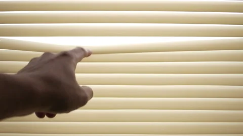 Close venetian blinds Stock Footage 54721559