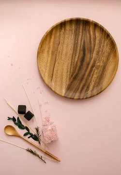 Close-up vertical Flat Lay SPA objects Natural organic eco cosmetics Stock Photos