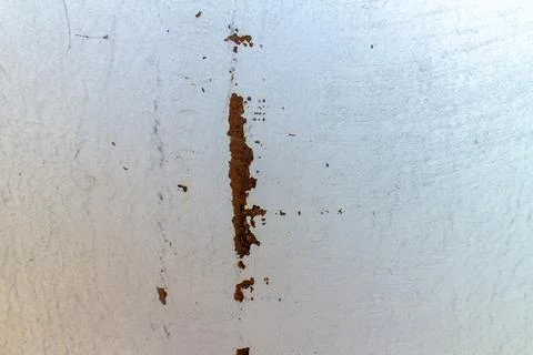 Close-up of a Vertical Rust Streak on a Weathered Metallic Surface Stock Photos