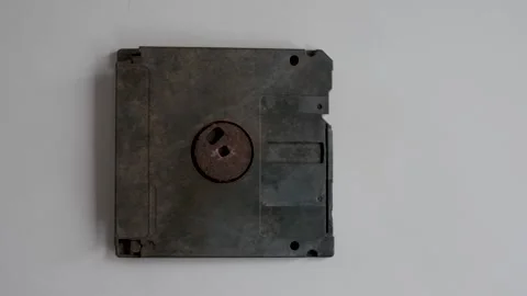 Close-up of very old and broken floppy disk. rotten and moldy floppy disk, .. Stock Footage 241949282