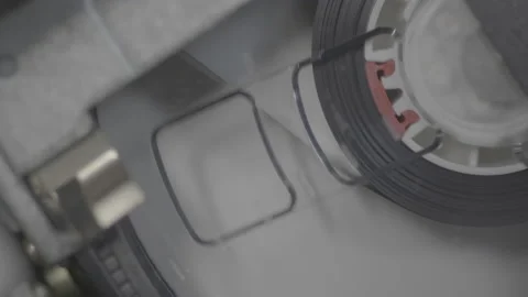 Close up of VHS Tape Spinning Stock Footage 131251641