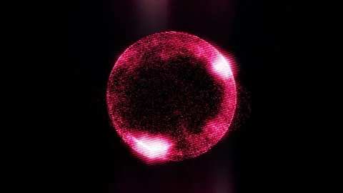 Close-up of a vibrant red ball composed of numerous small Stock Footage 280308539