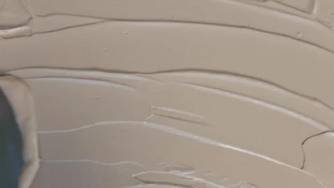 Close-up Video of Beige Liquid Foundation Swiping Texture Vídeo Stock 340851327