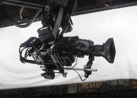 Close up of video camera in TV studio Stock Photos