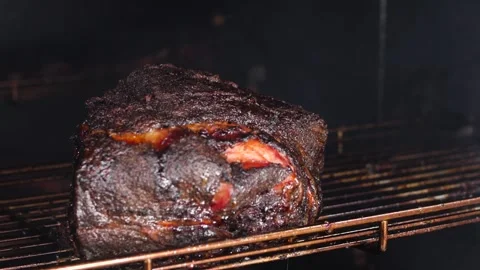 Close up video of the charred meat Stock Footage 137445213