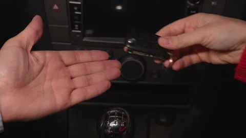 Close up video of counting and transferring money for the car. Business, Stock Footage 342395302