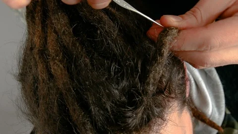 Close-up video of a dreads making Stock Footage 86404693