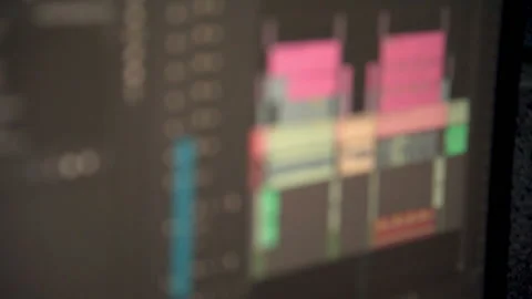 Close-up of a video editing software program Stock Footage 103859598