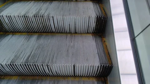 Close up video of escalator steps in the subway Stock Footage 291875805