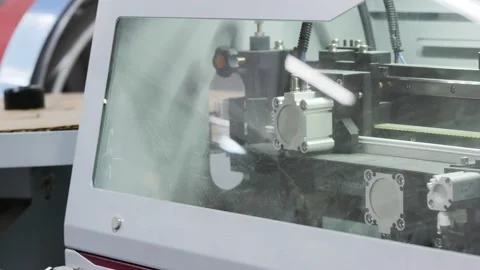 Close up video of functioning signage machine Stock-Footage 135358726